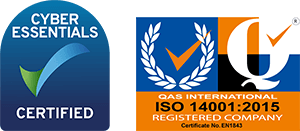 Cyber Essentials logo, ISO logo